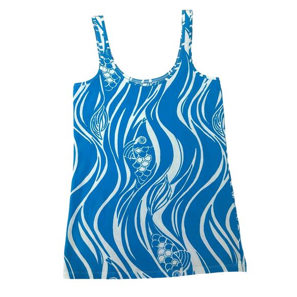Lilly Pulitzer Resort White Joe Fish Tabbie Tank Medium - Picture 1 of 3
